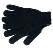 Перчатки трикотажные, акрил, двойные, цвет: чёрный, двойная манжета, Россия// Сибртех