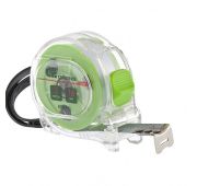 Рулетка Кварц, прозрачный корпус, амортизатор, 3 м х 16 мм Сибртех