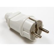 Вилка прямая с заземлением 16А белая 4140 IN HOME