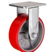 Колесо 580102 большегрузное полиуретан, неповоротное, крепление- площадка, роликоподшипник