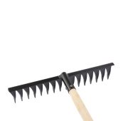 Грабли стальные, 420 х 1300 мм, 16 витых зубьев, деревянный черенок, Россия, Сибртех