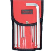 Набор ключей имбусовых HEX, 1.5-12 мм, CrV, 10 шт, удлиненных, шарообразный наконечник, с сатинирова