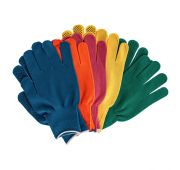 Перчатки в наборе, цвета: зеленый, розовая фуксия, желтый, синий, оранжевый, ПВХ точка, L, Россия Pa