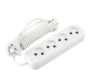 Удлинитель 4 гнезда 5 метров 10А/2,2кВт, без заземления ПВС 2х1мм2