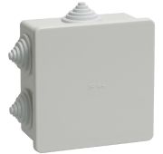 Коробка КМ41235 распаячная для о/п 85х85х45мм IP44 (RAL7035, 6 гермовводов) ИЭК