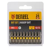 Набор бит PH1х25, сталь S2, шестигранный профиль, 10 шт.// Denzel