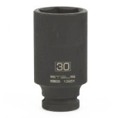Головка ударная удлиненная шестигранная, 30 мм, 1/2, CrMo Stels