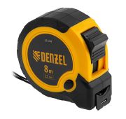 Рулетка 8м х 25мм, двухкомп. корпус, кнопка-пауза// Denzel