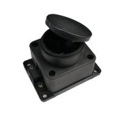 Розетка одинарная с заземлением каучук с заглушками 16А IP44 черная 9321 IN HOME