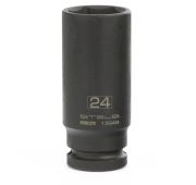 Головка ударная удлиненная шестигранная, 24 мм, 1/2, CrMo Stels