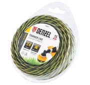 Леска для триммера двухкомпонентная витая квадратная, 2,4мм х 15м, блистер SkyCutter// Denzel