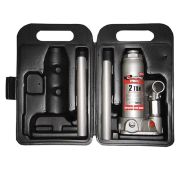 Домкрат гидравлический бутылочный 2т, h подъема 181-345мм, кейс