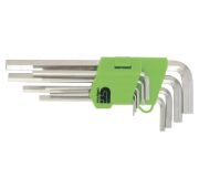 Набор ключей имбусовых HEX, 1.5-10 мм, 45x, закаленные, 9 шт, удлиненные, никель Сибртех