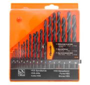 Набор сверл по металлу, 1-10 мм (через з 0,5 мм), HSS, 19 шт, пласт. бокс, цилин. хвостик// SPARTA//723705