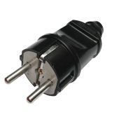 Вилка прямая с заземлением 16А черная 4240 IN HOME