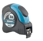 Рулетка «Schlagfest», 3 м x 19 мм, магн. обрез зацеп, двухст. шкала, нейлон покр. автоматич