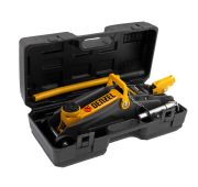 Домкрат гидравлический подкатной с фиксатором, 2 т, 130-330 мм, в кейсе// Denzel