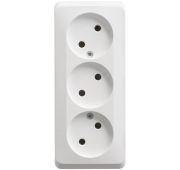 Розетка тройная ЭТЮД Schneider Electric накладная белая