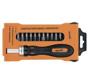 Отвертка реверсивная с набором бит, CrV, 12 шт, Sparta