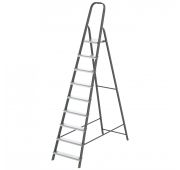 Стремянка, 9 ступеней, стальной профиль, алюминиевые ступеньки, Россия