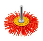 Щетка для дрели, 65 мм, Плоская, со шпилькой, нейлоновая щетина// Denzel