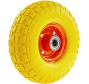 Колесо PU 1804 (20) пенополиуретан. д. 260 мм, мет. обод симм., шарикоп., ось 20 мм (3,50-4)