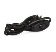 Шнур для бра с проходным выключателем 1,7 метра черный ШВВП 2х0,75