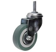 Колесо 720050 аппаратное, серая резина, крепление-шпилька, поворотное, д. 50