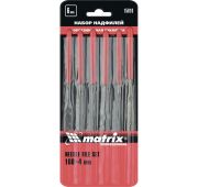 Набор надфилей, 160 х 4мм, 6 шт., обрезиненные рукоятки // MATRIX