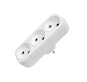 Разветвитель Smartbuy, 3 гнезда без заземления плоский 10А 250B