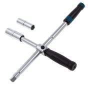 Ключ-крест баллонный, складной с изменяющимся рычагом,17мм, 19мм, 21мм, 23мм, CrV, хромир.// Gross