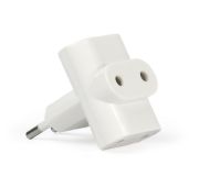 Блок Smartbuy, 3 гнезда под плоскую вилку белый 6А 250B