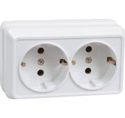 Розетка 2местн. с з/к 16А откр.уст. ОКТАВА (белый)
