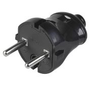 Вилка разборная прямая без з/к 6А черная ИЭК